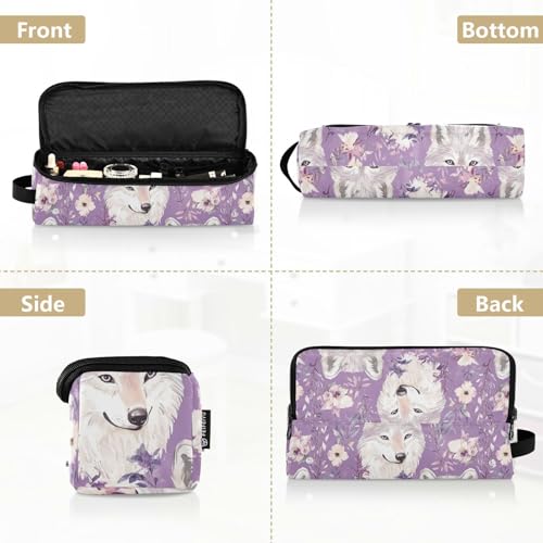 Organizador de herramientas para cabello y tapete resistente al calor Cute Woves morado 2 en 1 con estuche con cremallera impermeable para planchas y rizadores, accesorio de viaje miniatura 5