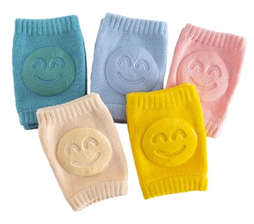 SUJAYU 5 Pairs Baby Knee Pads for Crawling Walking, Soft Cotton Knee Pads for Kids Toddler Knee Pad, Baby Crawling Helper, Rodilleras Para Bebe