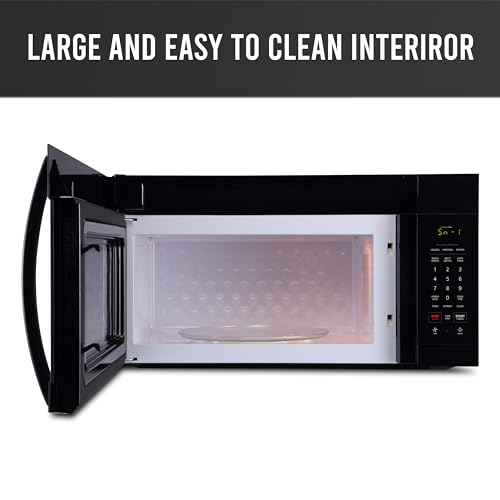 Farberware Over-the-Range Microwave Oven, 1.7 Cu. Ft. - 1000W - Auto Reheat, Multi-Stage Cooking, Melt/Soften Feature, Child Safety Lock, LED Display - Space Efficient & Powerful - Black Farberware Over-the-Range Microwave Oven, 1.7 Cu. Ft. - 1000W - Auto Reheat, Multi-Stage Cooking, Melt/Soften Feature, Child Safety Lock, LED Display - Space Efficient & Powerful - Black