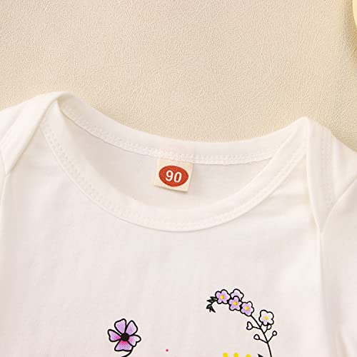 Ritatte Newborn Infant Girls Boys Onesies Bodysuit Cute Wild Child Flower Funny Romper One-Piece Baby Gift Clothes 0-12M(White3-Wildflower,0-3M(70)) #TOP4