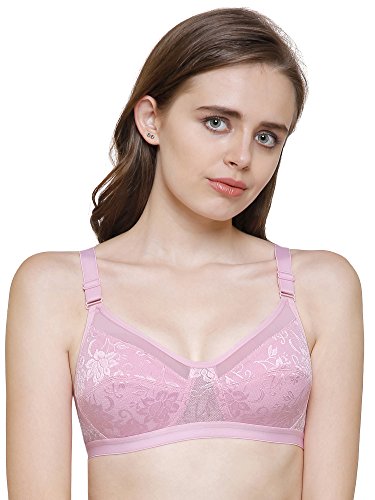 Image of INKURV Non-Padded Full Coverage Bra for Women with Cotton Blend Lining | Stylish and Stretchable Net Design | Fancy and Soft Bra for Women Daily use