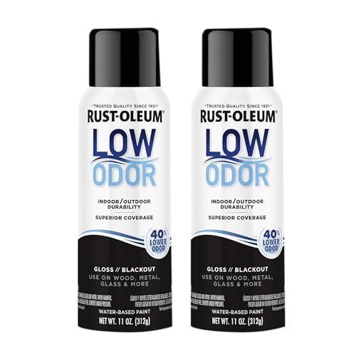 Image of Rust-Oleum Low Odor Premium Spray Paint, 11 oz, Gloss Blackout, 2 Pack