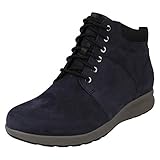 Cuero Clarks Un Adorn Walk Botines Mujer, Azul (Navy Nubuck Navy Nubuck), 37 EU