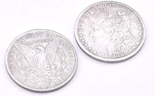 Blue-ther Steel Morgan Dollar ( 3.8cm Dia) Magic Tricks Can Be Sucked Props Accessories Used Appearing/Disappearing Coin Magie Props (5pcs)