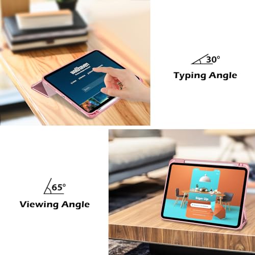 ProCase for 2025 New iPad (A16) 11th Generation 11 Inch/10th Generation 10.9 Inch 2022 Case with Pencil Holder, Hybrid iPad 11 10 Case with Clear Back, Supports Auto Wake/Sleep -Lightpink by ProCase - Image 5