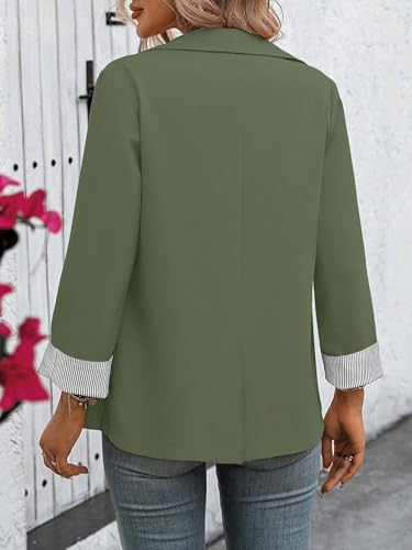 Blazers for Women 2025 Notched Lapel Front Button False Pocket Long Sleeve Blazer Trendy Jacket2