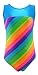 Girls Gymnastics Leotard - Tank with Keyhole (Rainbow Sparkle, Youth 7-8)