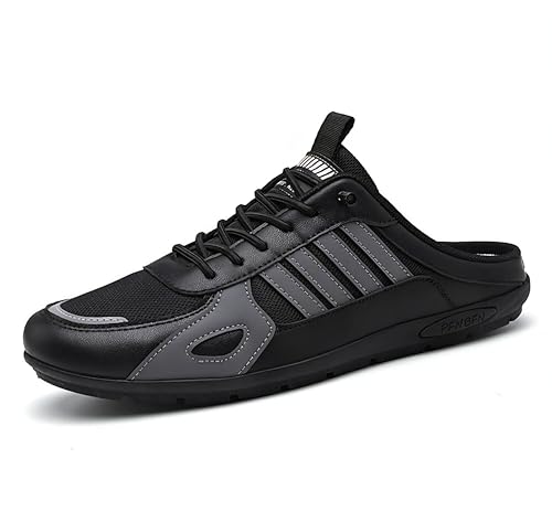 Image of BLUE POP Men's Half Shoe Sneaker Mules, Lace-Up Backless Loafers