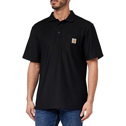 Carhartt Men's Midweight Pocket Polo, Black Cover