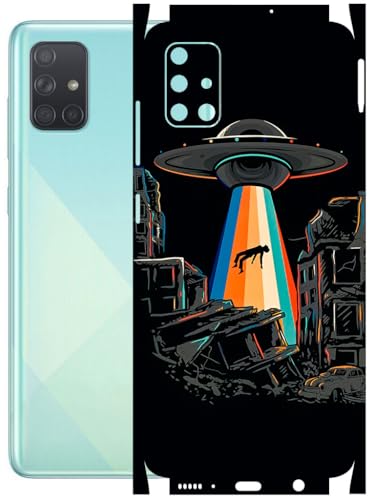 Image of AtOdds - Full Body Back Screen Guard Protector Film - Lamination Wrap Skin Sticker Compatible with Samsung Galaxy A51 | Scratchproof Matte Finish (Alien Invade)