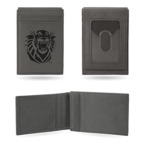 Image of Rico Industries NCAA Gray Laser Engraved Front Pocket Wallet - Compact /Comfortable /Slim