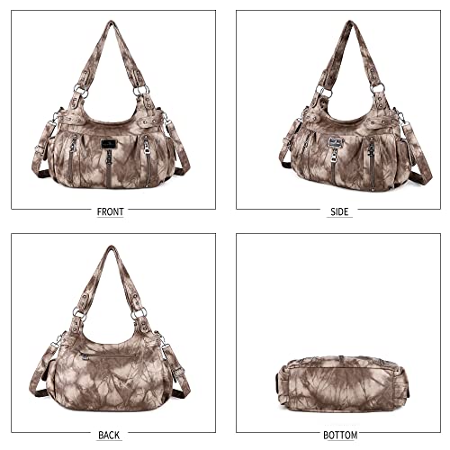Image of Angel Kiss Large Purses and Handbags for Women Washed Faux Leather Crossbody Hobo Satchel Shoulder Handbag Tote Purse