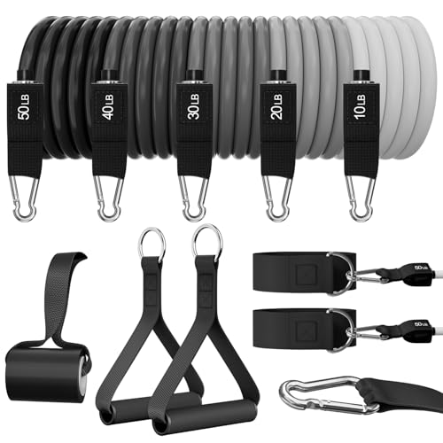 WHATAFIT Resistance Bands, Exercise Bands，Resistance Bands for Working Out, Work Out Bands with...