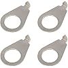 4 Pack 3/8 Guitar Knobs Pointer Indicator Plates Silver Guitar Control Knob Position Pointers 9.7MM Diameter Washers for Gibson LP Les Paul Electric Guitar Parts (Chrome Nickel)
