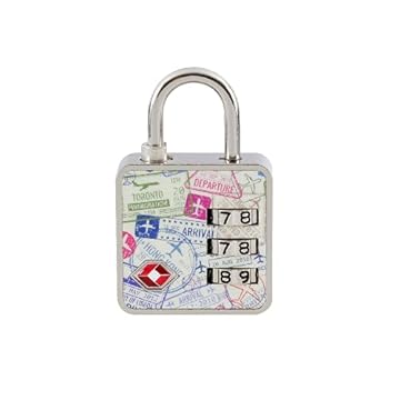 Papaiz 0115600SM, Cadeado TSA Segredo Passaporte, Colorido Estampa Passaporte