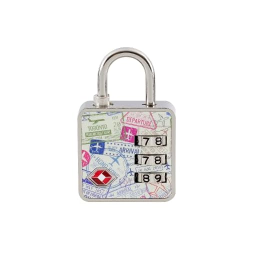 Papaiz 0115600SM, Cadeado TSA Segredo Passaporte, Colorido Estampa Passaporte