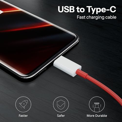 Image of 100W Fast Charging cable USB-A to Type-C Compatible with OnePlus 15 /15R13 /13R /12R /12 /11 /11R /10 /10R /9 /9R /8 /8T,Nord 5 /4 /3 /2,CE4 /3 /2 /Lite Support all USB to Type-C Devices BY HOMEMO