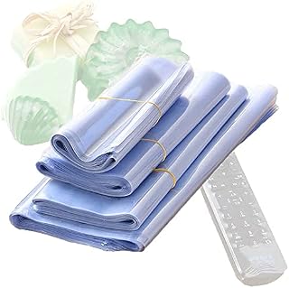 Heat Shrink Wrap Bags, 400pcs Transparent Heat Shrink Wrap Film Wrap Heat Seal Bag Gift Packing Film Clear Sealer Film For Soaps Bath Bombs And Diy Crafts