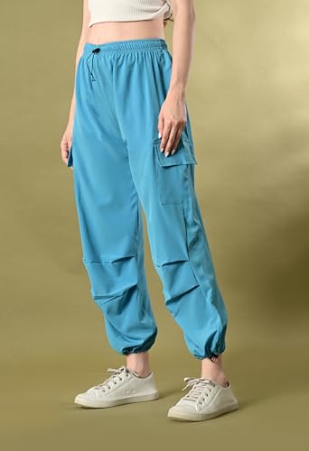 Image of FUNDAY FASHION Women's Regular Fit Mid Rise Solid Lycra Blend Trousers
