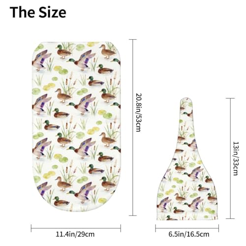 Image of Lcokin Mallard Duck Baby Stuff Swaddle Blanket Hat Set, Newborn Receiving Blanket Shower Gift for Boys Girls