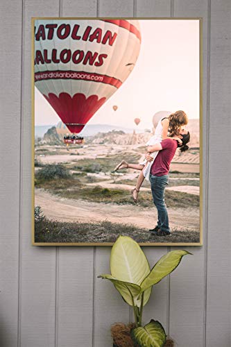 Frametory, 18X24 Aluminum Metal Wall Mount Puzzle Frame For Prints & Pictures With Real Glass (Gold, Pack Of 4) #TOP1