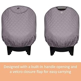liuliuby Baby Car Seat Weather Shield | Warm Quilted Winter Cover with Clear Window for Infant Carseat | Keeps Babies & Newborn Protected in Cold | Car Seat Cover for Boys & Girls (Gray)