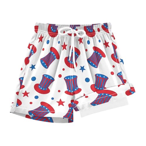 YANENDIE Boy Swim Trunks with Compression Liner Independence Day Boys Swim Shorts Quick Dry Beach Shorts