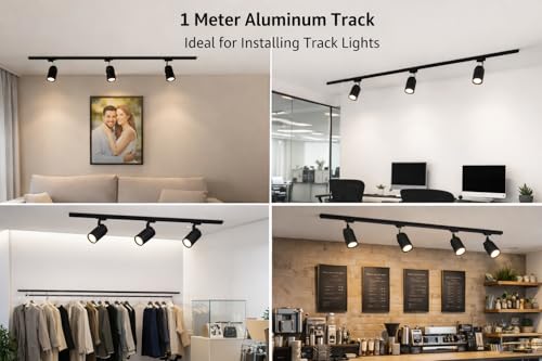 Image of JACKAL 1 Meter Aluminium Track Channel for Track Lights, Surface Wall Mount Ceiling Rail, Heavy Duty Lighting Track Bar for Home, Showroom, Shop & Office Lighting (7)