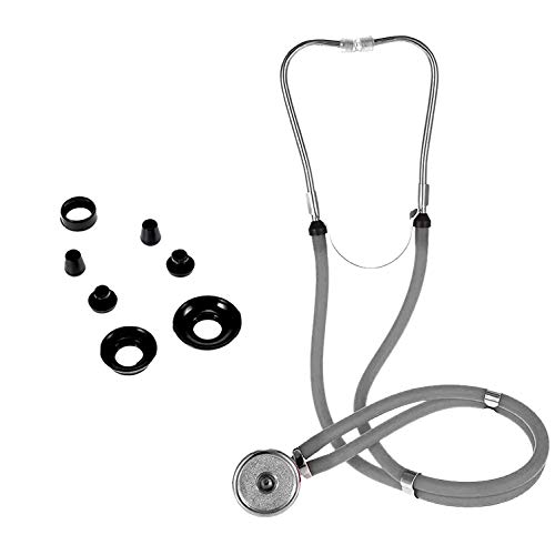 Image of Pulse-Wave Rappaport stethoscope Dual Head Latex Free Dual Tube Stethoscope Dual Head Stethoscope Rappaport stethoscope. (Black) (Grey)