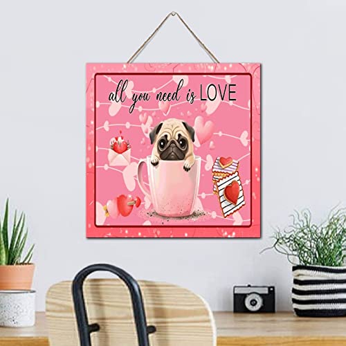 Objet déco bois vintage Carlin style rétro rustique Saint-Valentin - 4