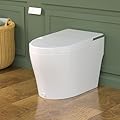 DeerValley Smart Toilet, One Piece Tankless Toilet with Bidet Built in Smart Bidet Toilet with 1.28GPF Auto Flush, Foot Kick, Blackout Flush, Warm Water, Heated Seat, Remote Control