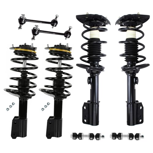Image of Detroit Axle - 8pc Struts Sway Bars for 2006-2011 Chevrolet Impala 2007 2008 2009 2010, 4 Struts with Coil Spring 4 Stabilizer Sway Bar Links Front and Rear Replacement Suspension Kit