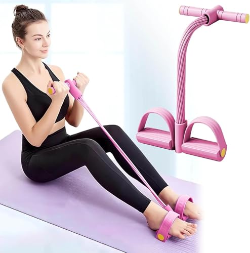 Trening oporowy z pedałem nożnym - elastyczna lina do ciągnięcia do siedzenia do domowej siłowni, jogi i fitnessu