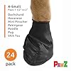 PawZ Rubber Dog Boots for Paws up to 2", 24 Total (2 Packs of 12) - All-Weather Booties for Hot Pavement, Snow, Mud, and Rain - Waterproof, Anti Slip Dog Socks - X-Small, Black