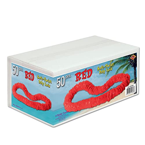 Beistle 66355R50 50-Pack Soft-Twist Poly Leis Party Favors, 1-1/2 by 36-Inch by Beistle - Used condition - CA$23.28