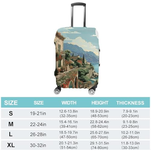 Mediterranean Summer Printed Luggage Cover Protector, Fits 18-32 Inch Luggage2