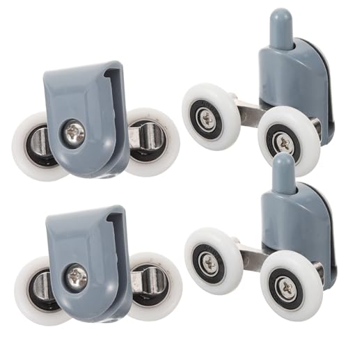 Toddmomy 4pcs Glass Shower Door Rollers Replacement with Dual Wheels Smooth Sliding Shower Door Runners for Bathroom Enclosures Easy Installation and Weight-Bearing Pulleys