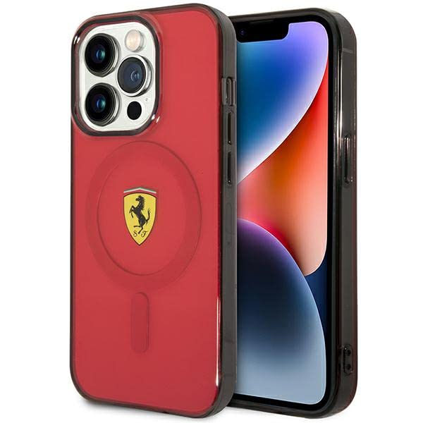 Ferrari FEHMP14XURKR Coque rigide pour iPhone 14 Pro Max 6,7" Rouge translucide