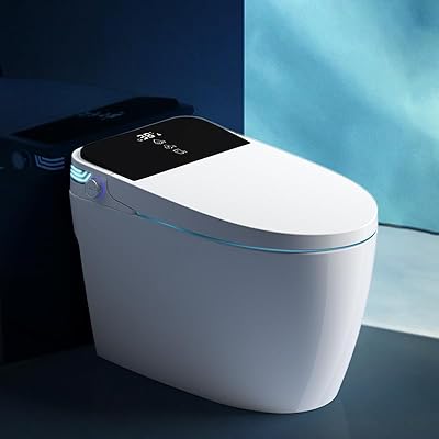 LALAHOO Smart Toilet Bidet with Tank Built in, Auto Open/Close, Heated Seat, Automatic Flush Bidet Toilet,Night Light, Elongated Japanese Toilets for Bathroom
