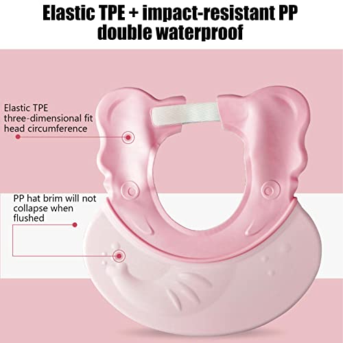 Touca de banho de bebê, touca de xampu para bebê, chapéu de banho ajustável, viseira de lavagem de c