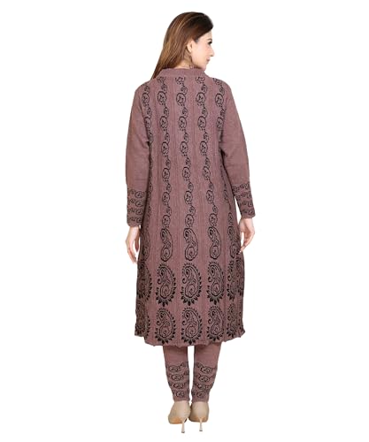 Image of Grand Line Women's Acrylic Woolen Winter Wear Warm Kurta with Palazzo Set