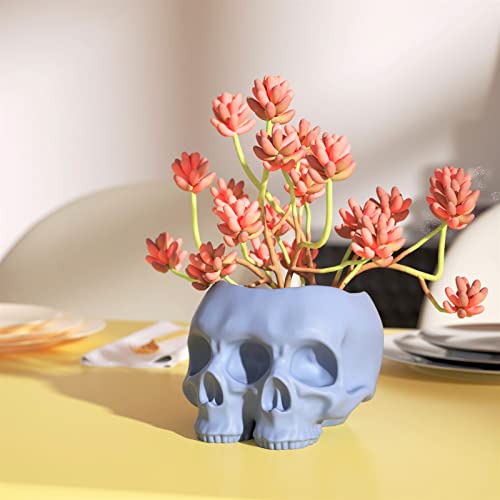 Moule pot de fleurs ciment tête de mort pour démoulage facile sans casse - 3