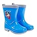 Bottines de Pluie Bleu avec Pirate pour Petit Garçon - Bottes Enfant Impérmeables en Caoutchouc avec Bordure Réflechissante - Galoches Protection Neige Boue Léger pour Ecole Garcon (Pirate, 26/27 EU)
