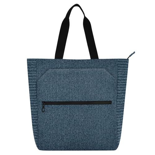 Bolso decorativo para niños, estudiantes, adultos, pantalones vaqueros azules, impermeable, bolsa de compras con cremallera para la escuela, trabajo, viajes, arcoíris, para guardar libros