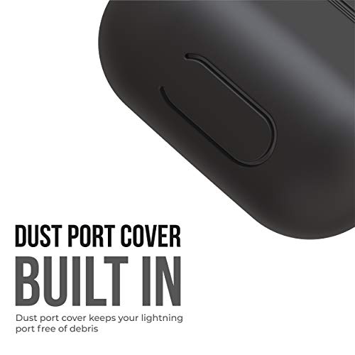 Keybudz Airpod Case [Front Led Visible] Protective Silicone Cover And Skin Compatible With Apple Airpods Case 2 & 1 (Black) #TOP7