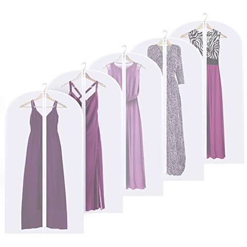 Titan Mall Organize Hanging Garment Bags, Set of 5 Full Zipper Suit Bag, Light Garment Bag Cover - 54 Inches Long