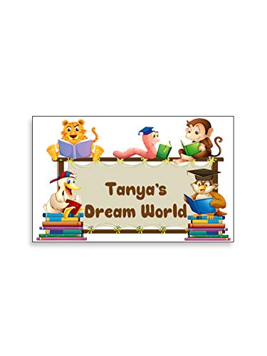 Image of 999Store Printed Cartoon Kids for Children Room Name Plate (MDF 12 X7.5 Inches Multi)