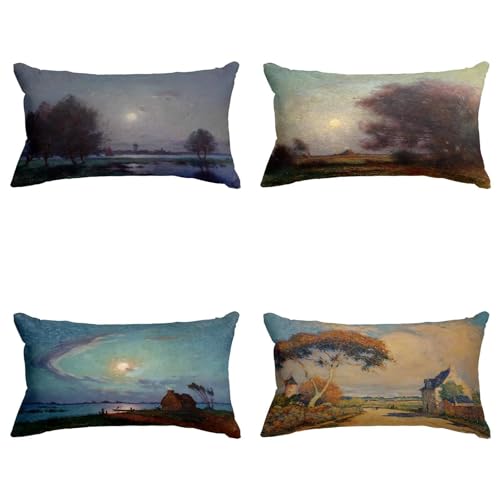 Housse de coussin africain rectangulaire CEVAN en coton lot de 4
