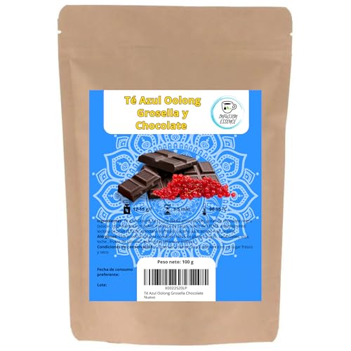 Te Azul Oolong con Grosella y Chocolate | Té Oolong Chino a Granel I Té Antioxidante, Energético y Digestivo I Té Azul en Hojas Sueltas (50 tazas) 100 g (Grosella Chocolate)