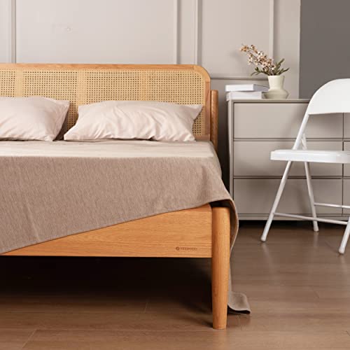 Putian Merino Wool Blend Blankets - Lightweight, Ultra-Soft, Warm Throw, 59"X 87", Great For Bed, Travel, Car, Camping, All Seasons Use, Kaki #TOP2